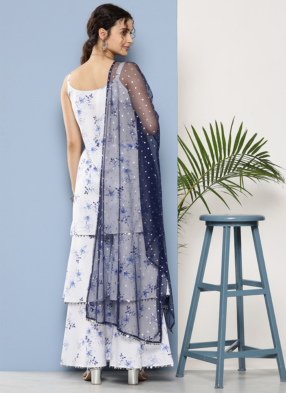 Designer Kurti Viscose White Print Kurtis