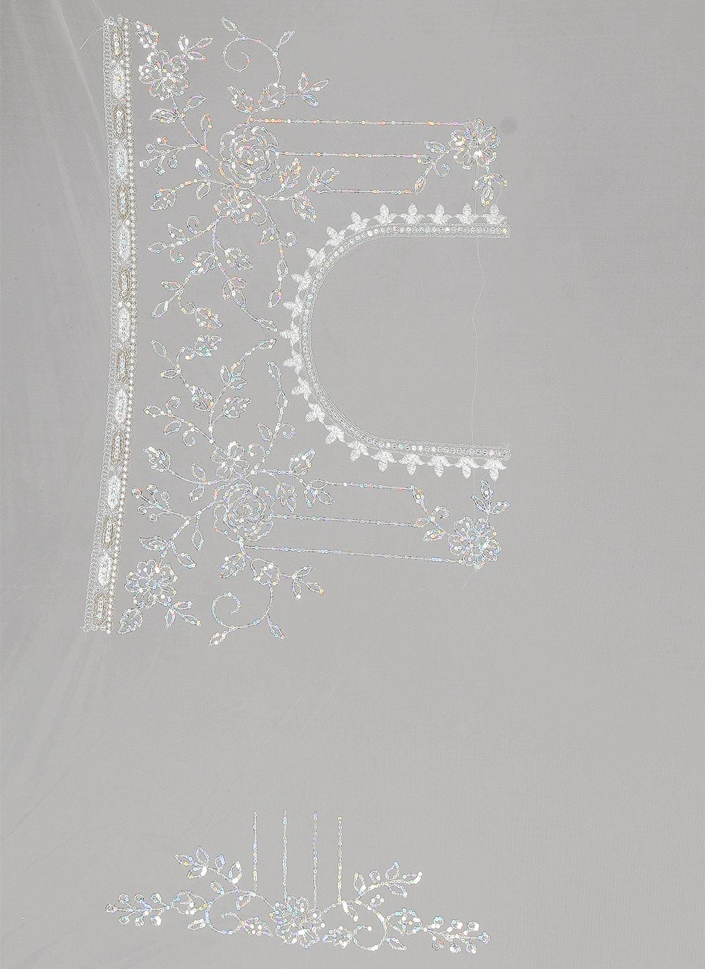 Contemporary Net White Cord Work Saree