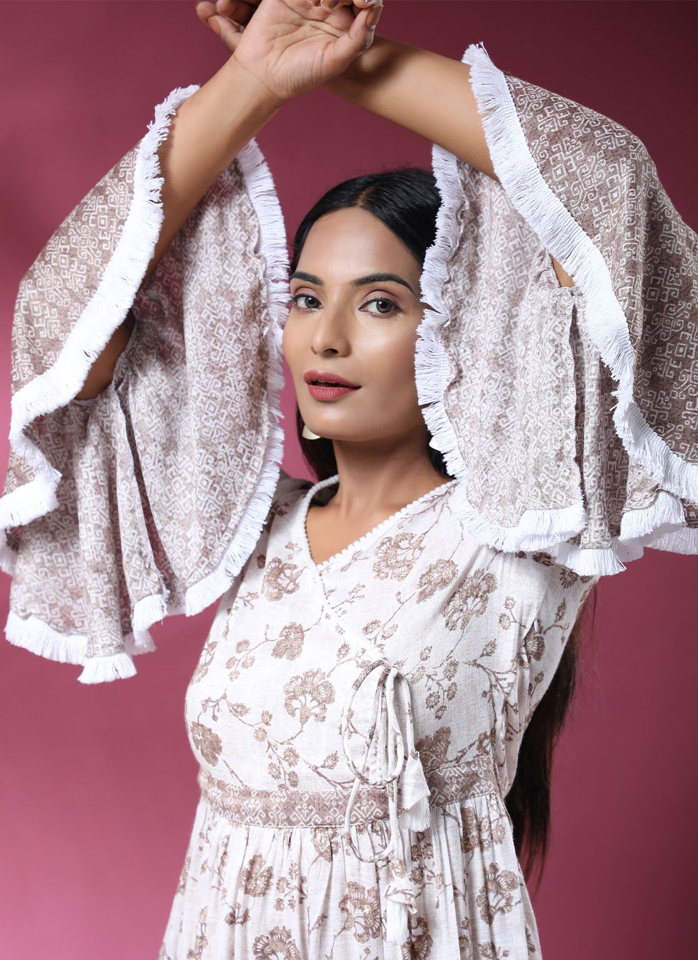 Designer Kurti Viscose White Print Kurtis