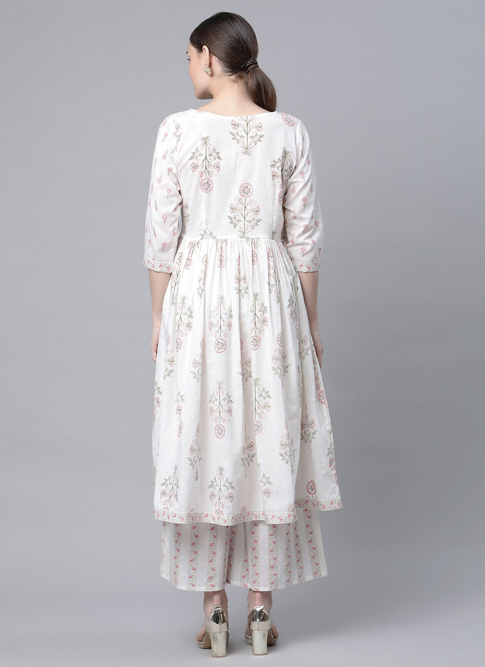 Casual Kurti Cotton White Print Kurtis