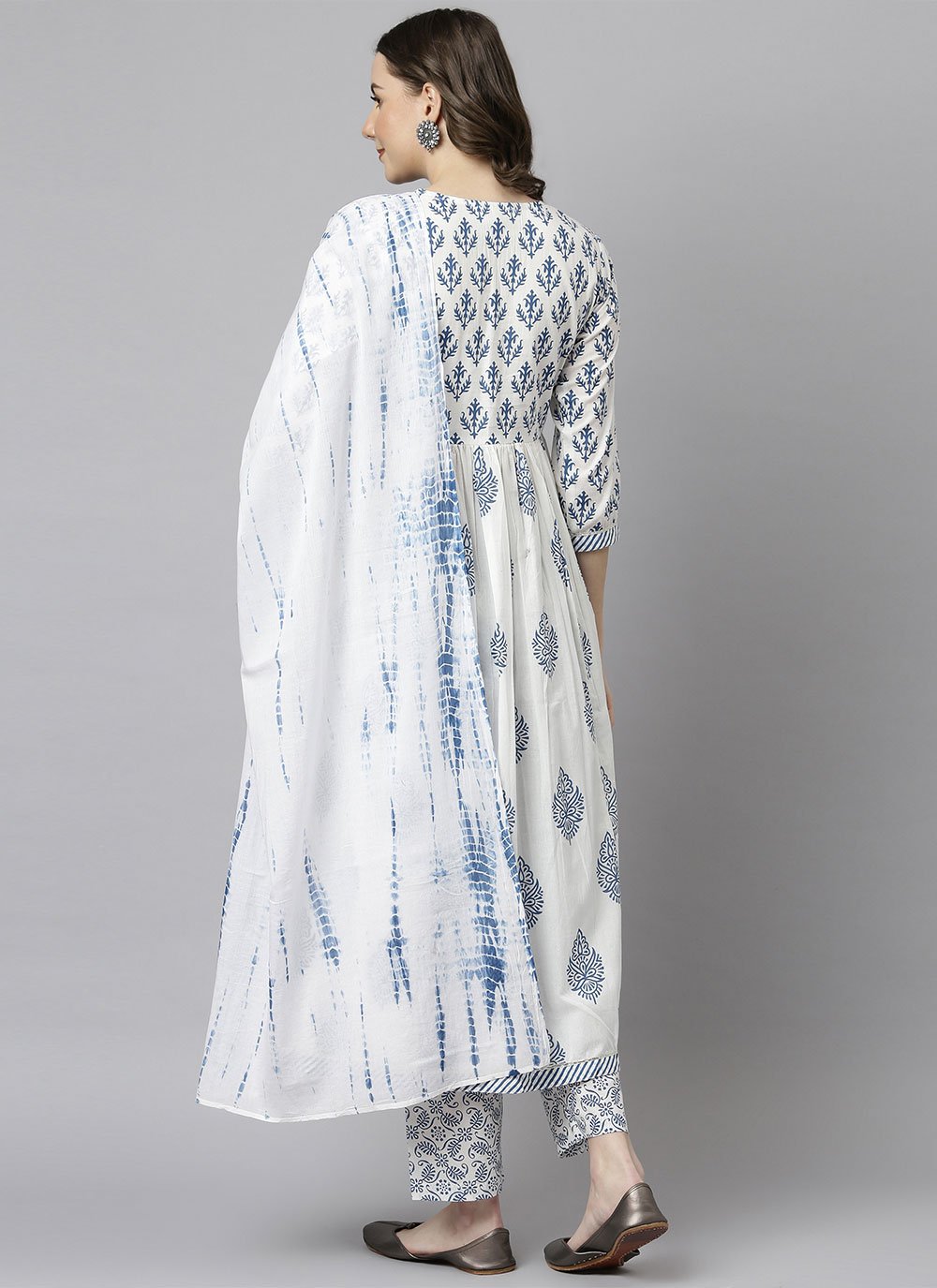 Salwar Suit Cotton White Print Salwar Kameez