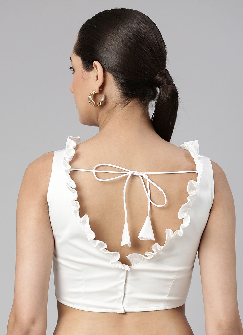 Blouse Satin White Plain Blouse