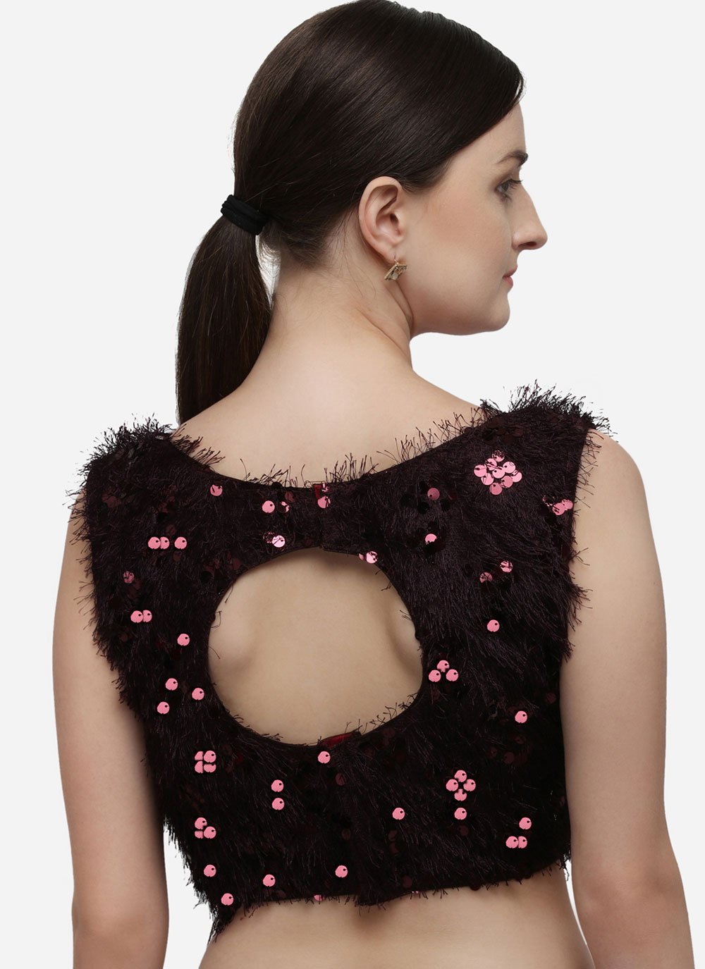 Designer Blouse Silk Wine Embroidered Blouse