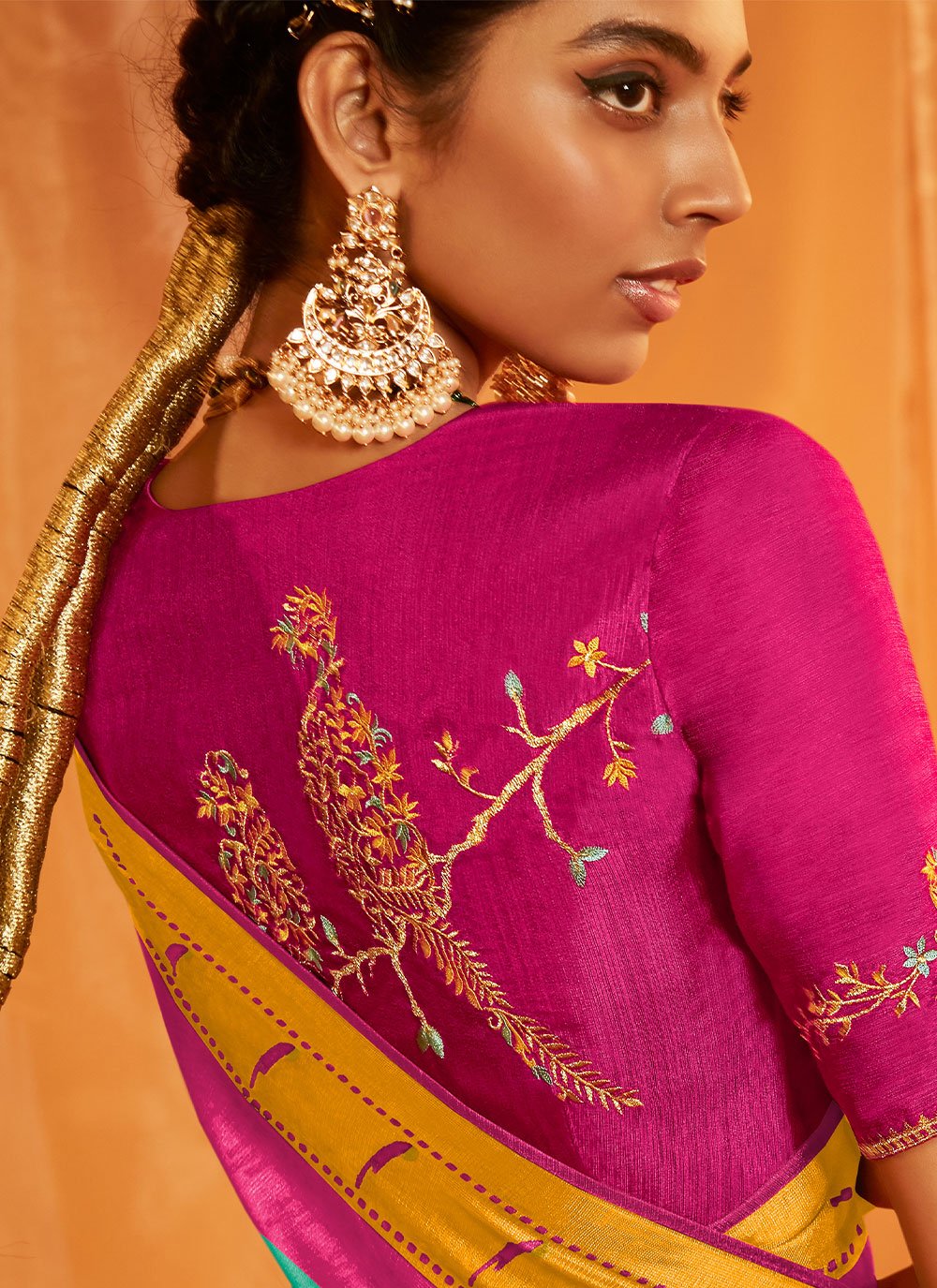 Classic Brasso Silk Sea Green Woven Saree