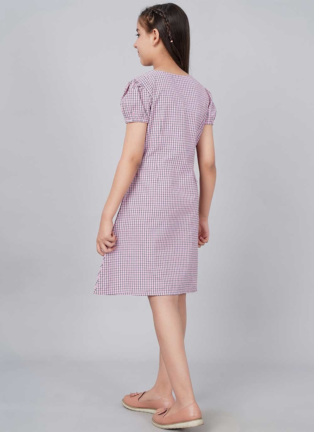 Designer Kurti Cotton Pink Woven Kids