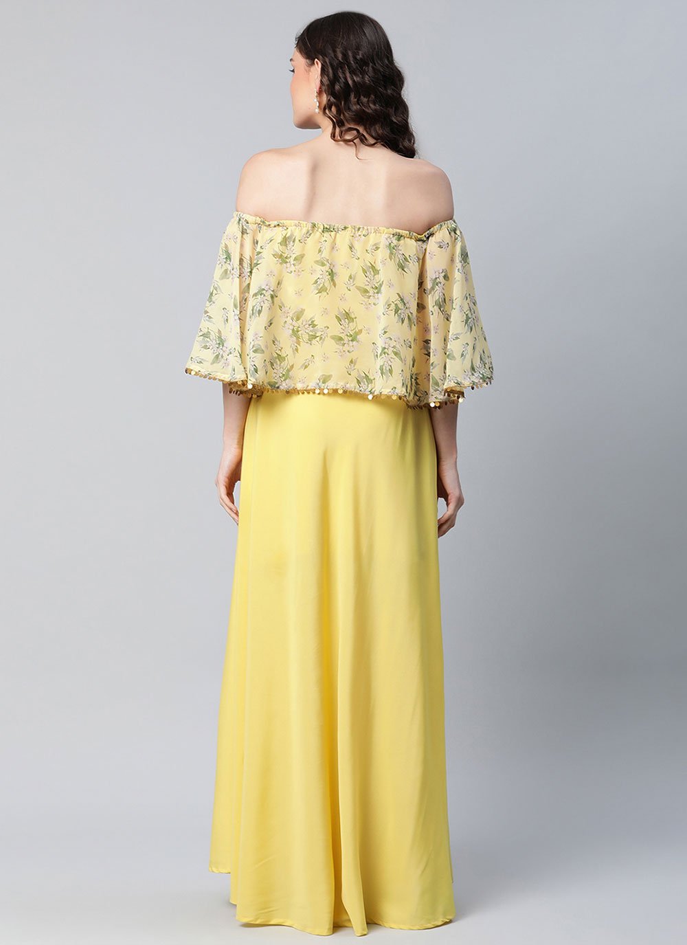 Casual Kurti Crepe Silk Yellow Print Kurtis