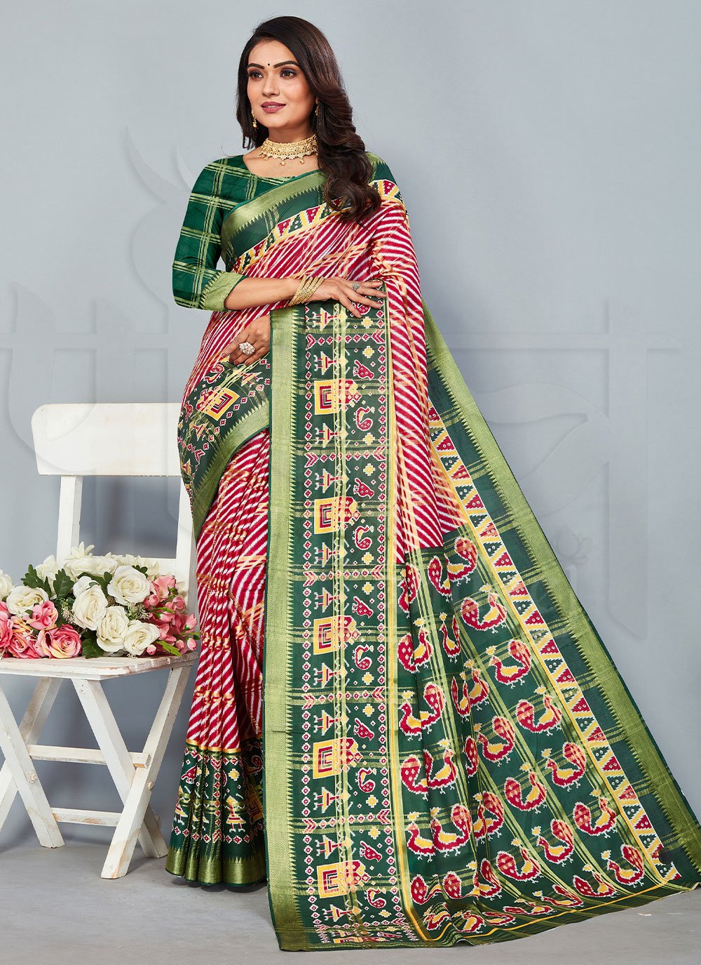 Contemporary Cotton Multi Colour Woven Saree