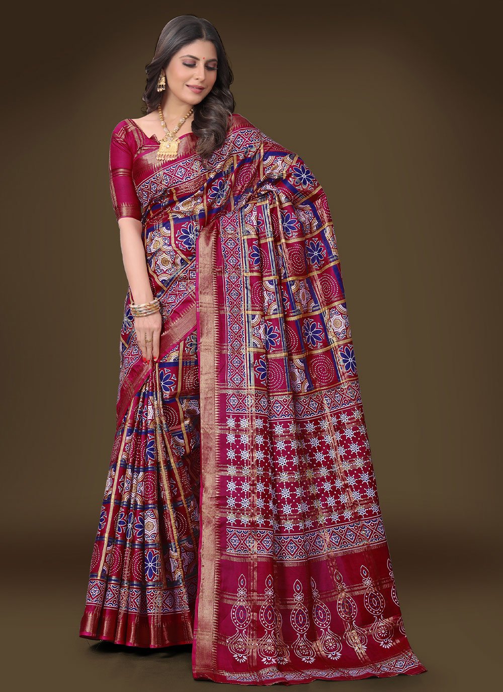 Trendy Saree Cotton Red Weaving Saree