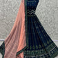 A Line Lehenga Georgette Blue Embroidered Lehenga Choli