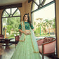 A Line Lehenga Net Green Embroidered Lehenga Choli