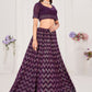 A Line Lehenga Georgette Purple Embroidered Lehenga Choli