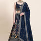 A Line Lehenga Georgette Blue Multi Lehenga Choli