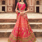 A Line Lehenga Silk Pink Embroidered Lehenga Choli