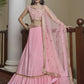 A Line Lehenga Silk Pink Dori Work Lehenga Choli