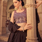 A Line Lehenga Chinon Brown Plain Lehenga Choli