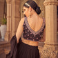 A Line Lehenga Chinon Brown Plain Lehenga Choli