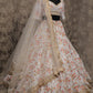 A Line Lehenga Silk White Embroidered Lehenga Choli