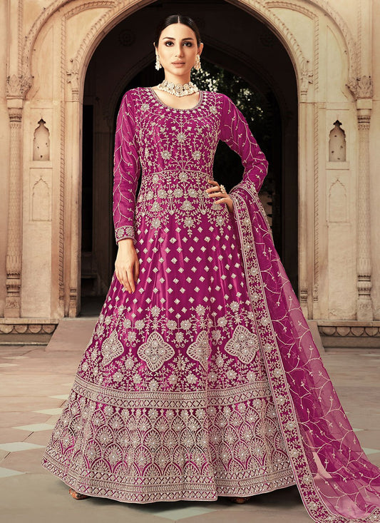 Anarkali Suit Net Rani Diamond Salwar Kameez