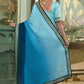 Classic Chinon Crush Aqua Blue Blue Embroidered Saree