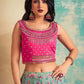 Lehenga Choli Chiffon Aqua Blue Pink Hand Work Lehenga Choli