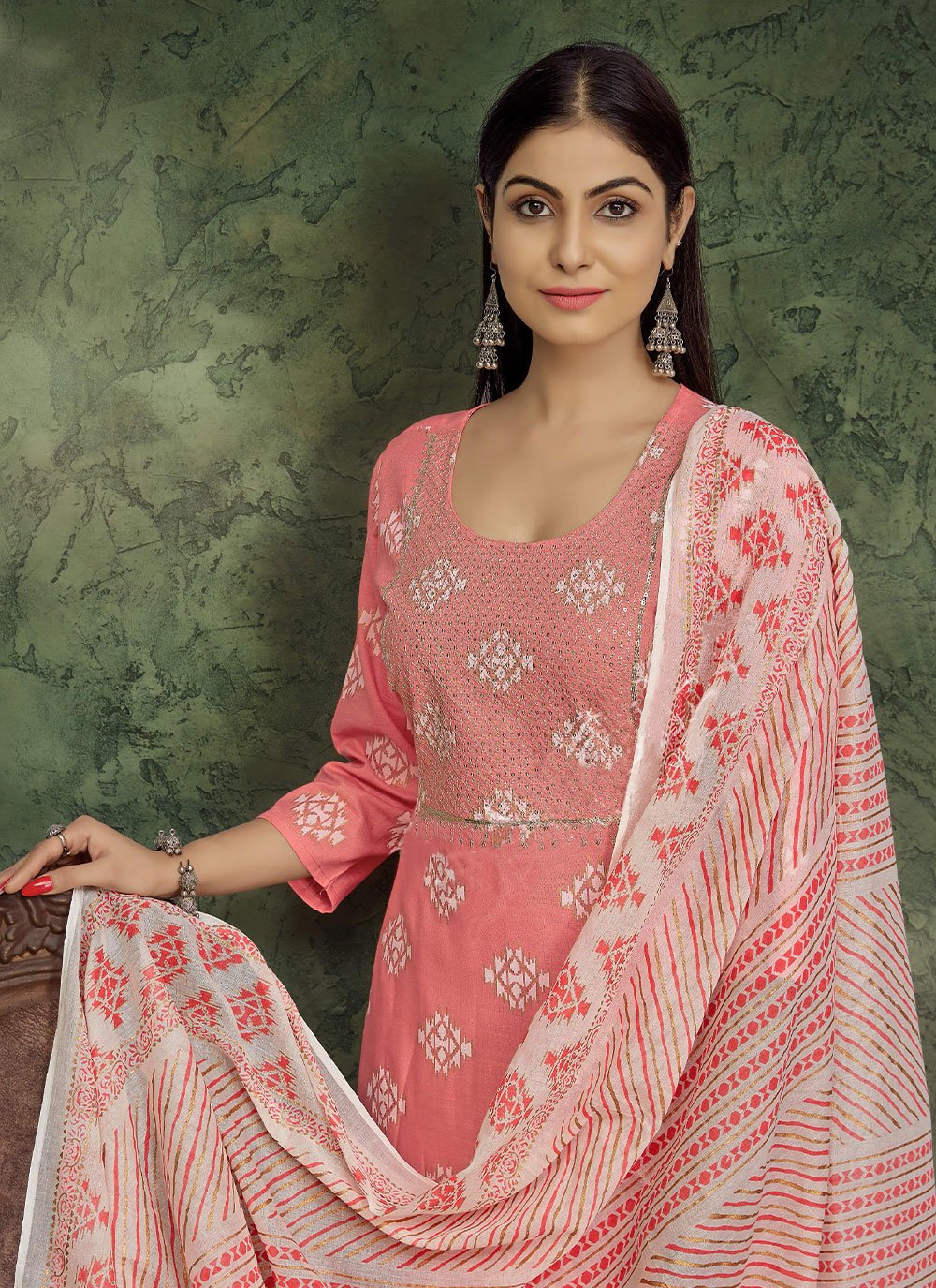 Trendy Suit Rayon Aqua Blue Pink Embroidered Salwar Kameez