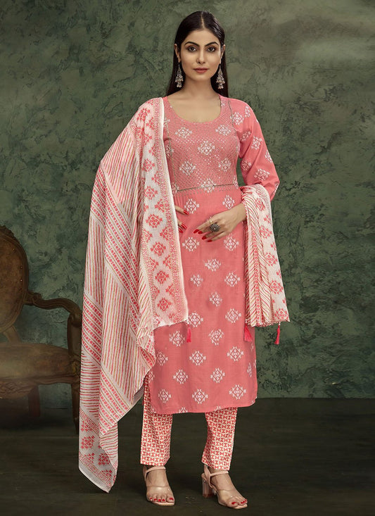 Trendy Suit Rayon Aqua Blue Pink Embroidered Salwar Kameez