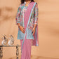 Contemporary Net Aqua Blue Pink Sequins Saree