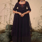Salwar Suit Georgette Aqua Blue Purple Embroidered Salwar Kameez