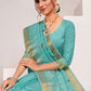 Trendy Saree Art Silk Aqua Blue Embroidered Saree