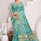 Trendy Saree Art Silk Aqua Blue Embroidered Saree