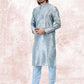 Kurta Pyjama Banarasi Jacquard Aqua Blue Fancy Work Mens