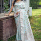 Trendy Saree Silk Aqua Blue Patch Border Saree