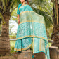Classic Brasso Aqua Blue Fancy Work Saree