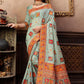 Classic Chanderi Silk Aqua Blue Gota Work Saree