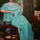 Classic Fancy Fabric Aqua Blue Fancy Work Saree