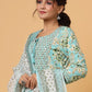 Pant Style Suit Cotton Aqua Blue Print Salwar Kameez