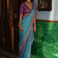 Classic Art Silk Aqua Blue Lace Saree