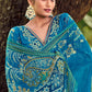 Straight Salwar Suit Cotton Aqua Blue Print Salwar Kameez