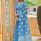 Classic Cotton Lucknowi Aqua Blue Weaving Saree