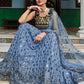 Readymade Lehenga Choli Georgette Aqua Blue Embroidered Lehenga Choli
