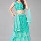 A Line Lehenga Net Aqua Blue Embroidered Lehenga Choli