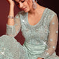 Trendy Suit Net Aqua Blue Embroidered Salwar Kameez