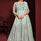 Trendy Suit Net Aqua Blue Embroidered Salwar Kameez