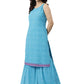 Salwar Suit Georgette Aqua Blue Print Salwar Kameez