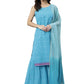 Salwar Suit Georgette Aqua Blue Print Salwar Kameez