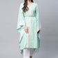 Designer Kurti Crepe Silk Aqua Blue Print Kurtis