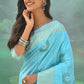 Contemporary Silk Aqua Blue Weaving Saree