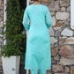 Straight Salwar Suit Cotton Aqua Blue Embroidered Salwar Kameez