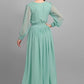 Gown Georgette Aqua Blue Plain Gown