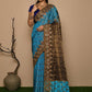Trendy Saree Kanjivaram Silk Aqua Blue Hand Work Saree